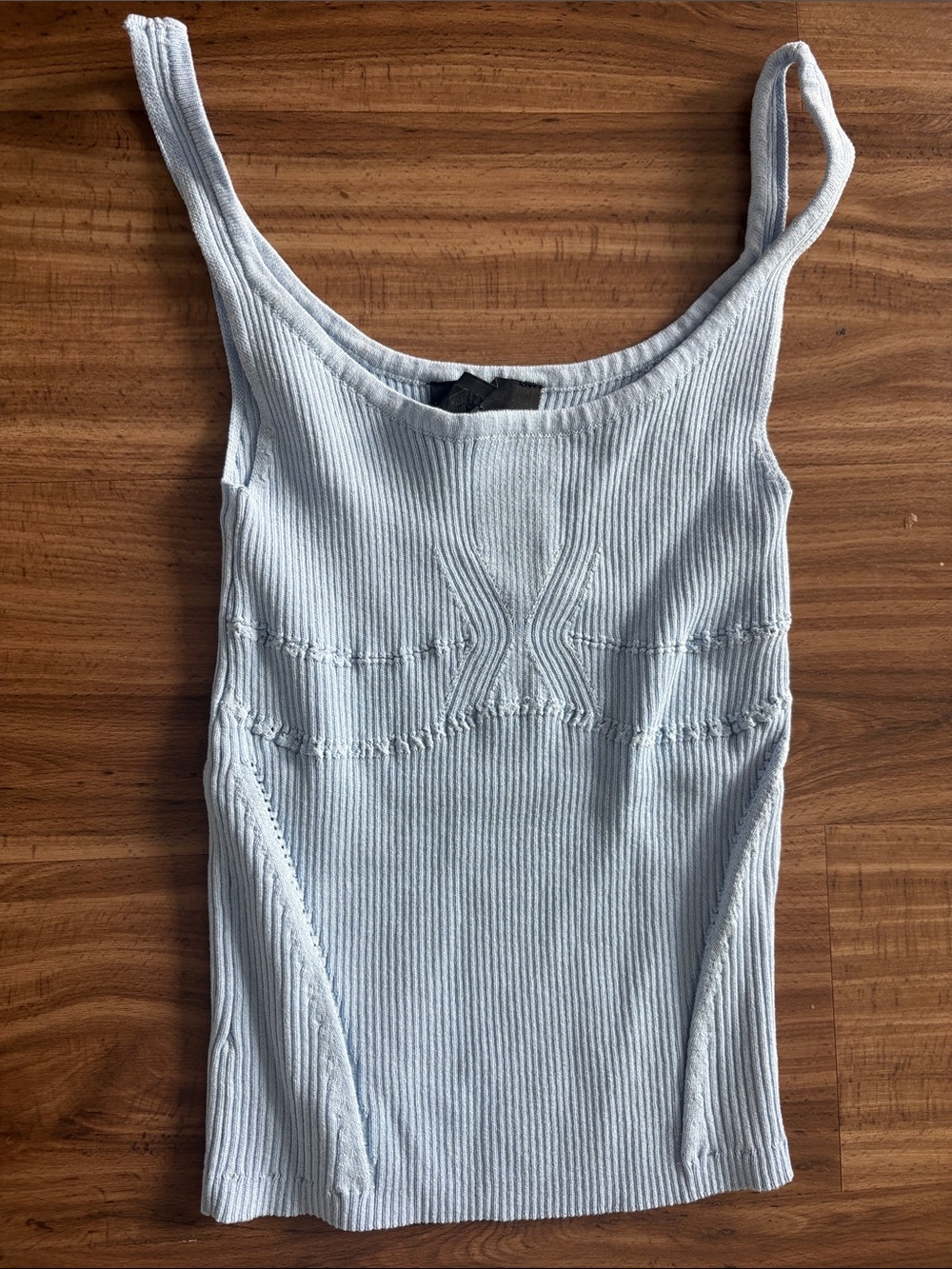 Light Blue Ribbed Tank Top - Women's Sleeveless Knit, Zara